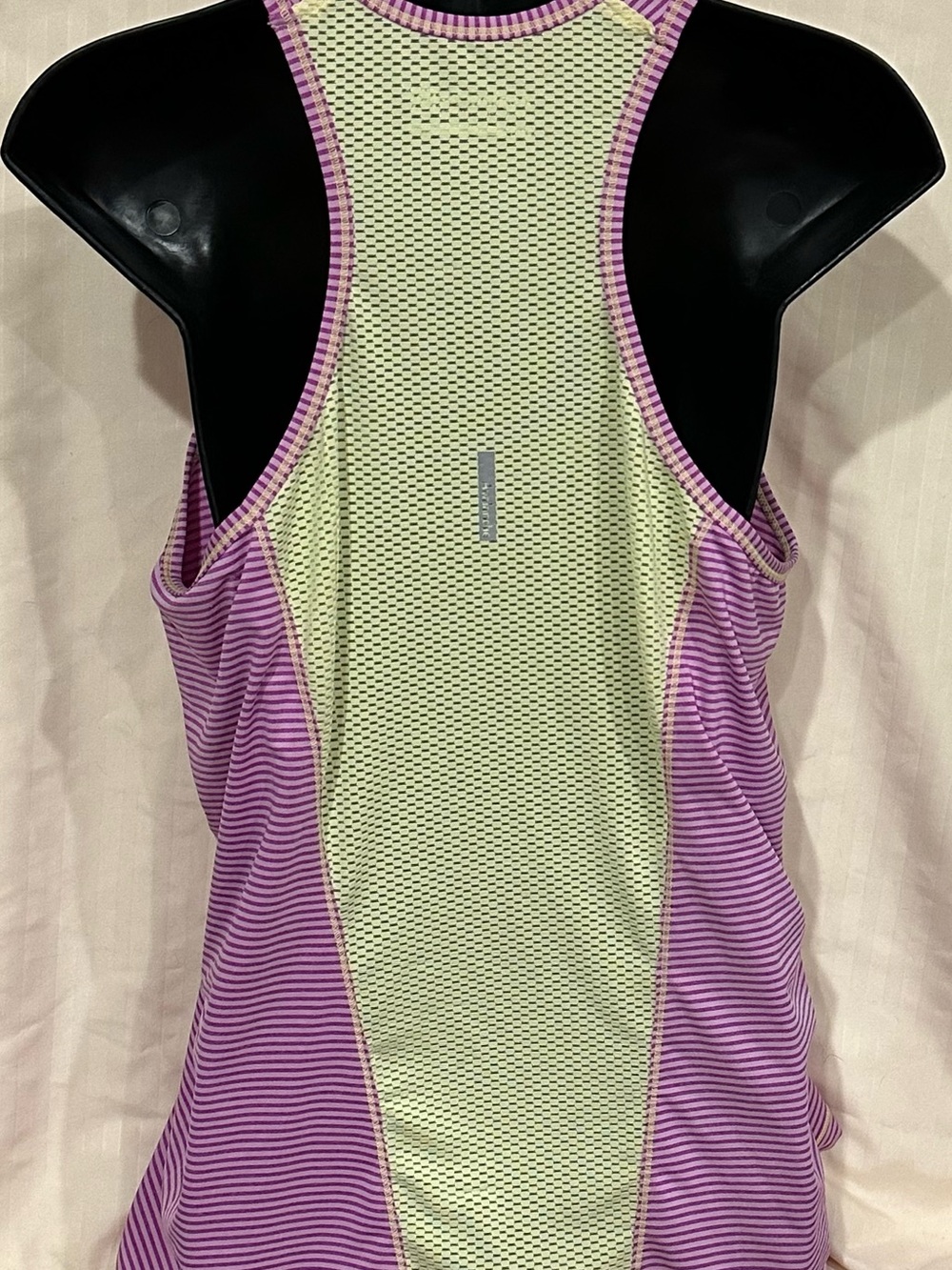 Women's Sleeveless Pink Striped Workout Top - Picture 2 of 2